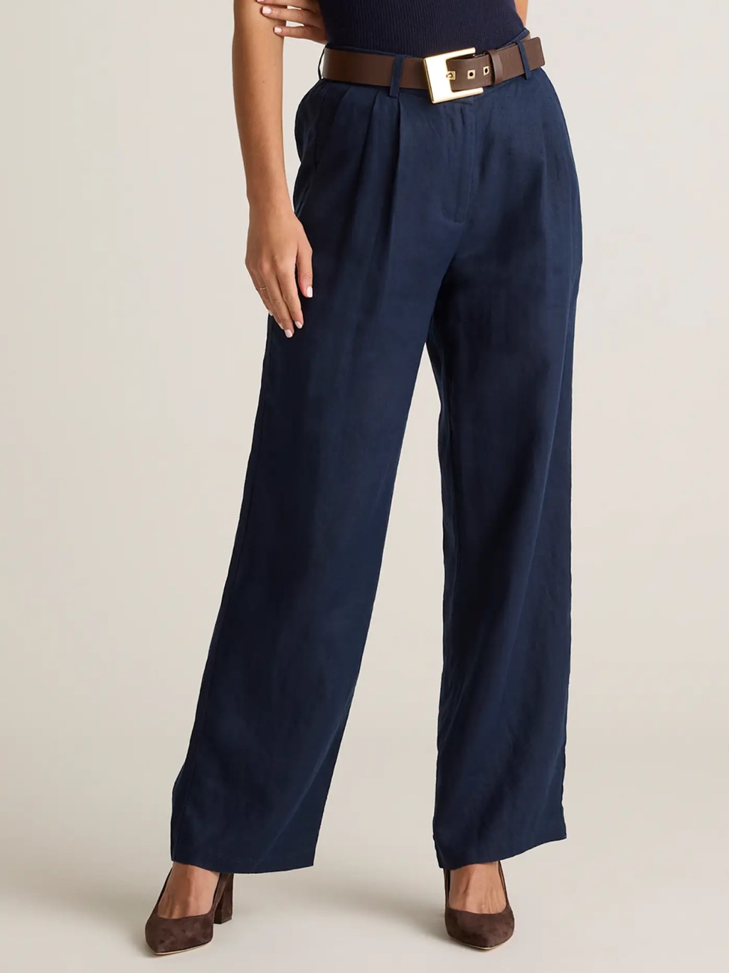 Quince Navy Linen Trousers Size 4 Brand New With Tag